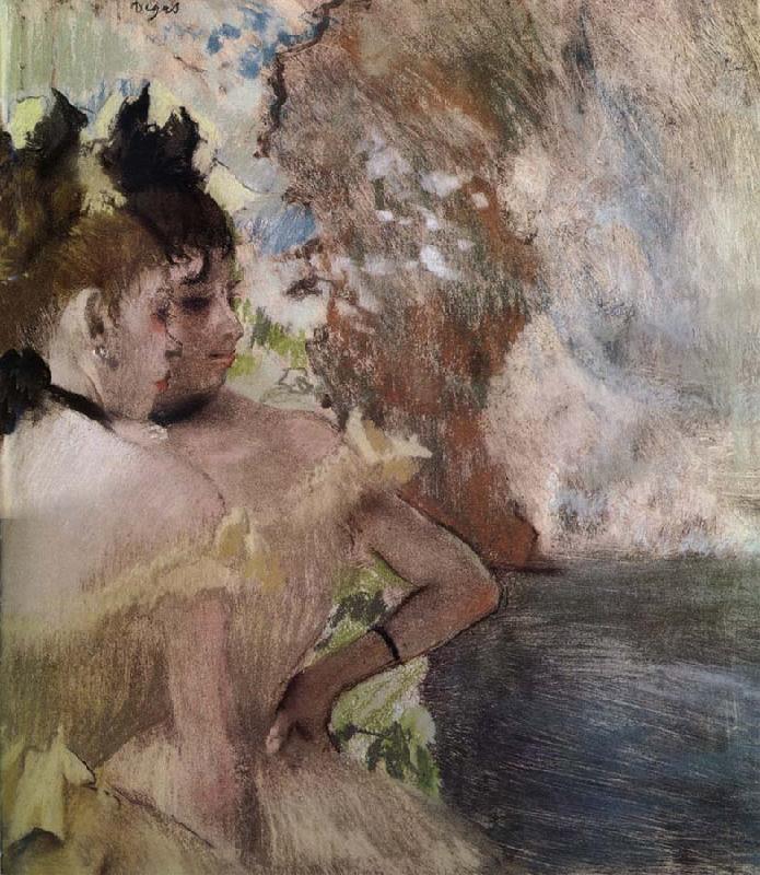 Edgar Degas The Female actress in the background